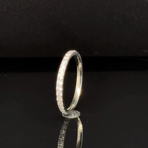 2mm Silver & Rose Gold Titanium Stackable Band Beveled Edge Christmas Gifts Ring - Picture 1 of 4