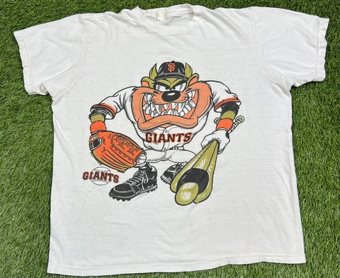 VTG 90's San Francisco Giants MLB Tasmanian Devil T-Shirt Men's XL Looney Tunes Cover