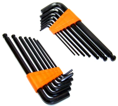 14 pc Hex Key Wrench Ball Point End  Metric and  Standard Head Treated Hand Tool - Image 1 of 2