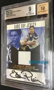 2003 SELECT NRL JERSEY SIGNATURE AUTO: STEVE PRICE #7/100 AUTOGRAPH BGS 9 MINT - Picture 1 of 2