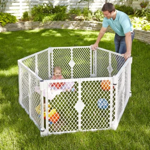 North State 8666 Superyard Clásico Plástico 6 Paneles Área de Juego para Niños - Imagen 1 de 7