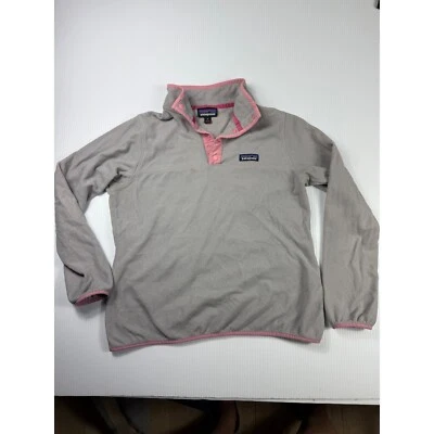 Patagonia Fleece Pullover Snap-T Lightweight Pink Trim Women's Medium - Image 1 of 4