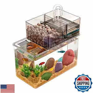 Small Fish Tank with Filter, Self Cleaning Betta Fish Tank, with Bottom Sucti - Picture 1 of 5
