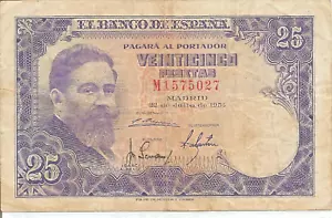 Spanien 25 Peseten Banknote 1954 Cir. # 11 - Bild 1 von 2