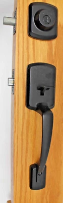 Juego de manijas Kwikset Henley negro mate 687HYHXHYL514 #8lf Foto 1 de 4