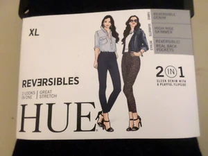 HUE 2 in 1 Women's Reversible Denim High Rise Leggings Size XL-BRAND NEW! $98 - Picture 1 of 4