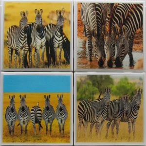 Keramikfliesen Untersetzer - Zebra - 4er Set (Kaufen Sie 2 Sets - 1 Set gratis erhalten) - A - Bild 1 von 7