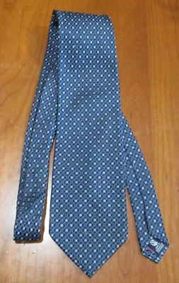 Галстук синий геометрический Nautica 100% шелк 59,5 дюйма длина 4 дюйма ширина T-1 - Изображение 1 из 3