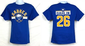 BUFFALO SABRES NHL RASMUS DAHLIN #26 FRONT & BACK T-SHIRT M L XL 2XL FREE SHIP - Picture 1 of 2
