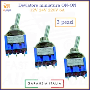 Micro interruttore deviatore a levetta 3 pin mini microinterruttore 12V 24V 220V - Imagen 1 de 2
