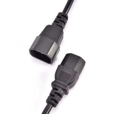 0.5m Power Extension Cable IEC Kettle Male to Female UPS Lead C13 - C14 Black - Image 1 of 4