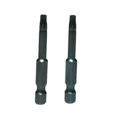 2Pcs T20 Torx Screwdriver Magnetic Bit 1/4” Drive 50mm Length With Security Hole - Image 1 of 4