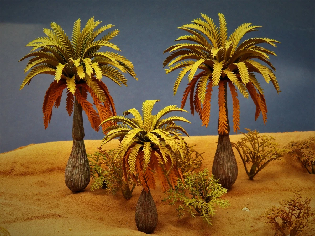 4 Palmen Für Modellbau & Modelleisenbahn – 2x Klein (4,5 Cm) & 2x Groß (12 Cm) – Ideal Für Diorama & Layout