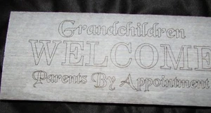 Grandchildren Welcome Sign Plaque Grandma Grandpa Decor barn wood look - Picture 1 of 3