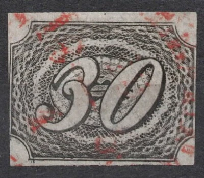 RHM:BR 5 Mi:BR 5 1844 Brasil 30 Rèis OLHOS-DE-BOI " INCLINADOS", usado, LH Foto 1 de 2