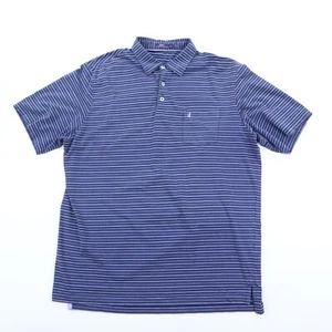 Johnnie-O Polo Shirt Men's Large Purple Striped Performance Stretch Surf Outdoor - Picture 1 of 6