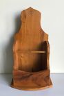Vintage Wooden Letter Holder Wall Mail Caddy Organizer Oak Stain Retro 1980's