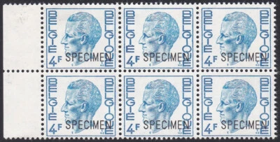 Specimen, Belgium Sc753 King Baudouin, Block of 6 - Image 1 of 2