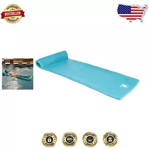 Flotador de piscina de espuma verde azulado de lujo con almohada enrollable completa para la máxima relajación - Imagen 1 de 3