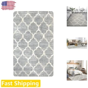 Elegant Trellis Washable 4x6 Area Rug - Soft Throw Rug for Modern Living Spaces - Picture 1 of 9