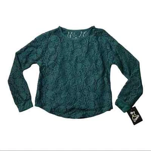 Art Class Girls Long Sleeve Blouse With Attached Cami Green S 6/6X NWT - Picture 1 of 7