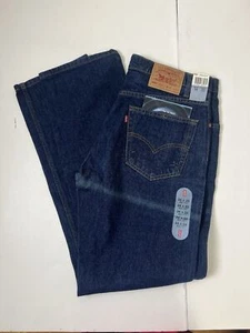 Vintage Levis 505 gamba dritta uomo 34x33 lavaggio scuro linguetta fondo di magazzino NOS - Foto 1 di 19