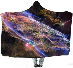 Beautiful Cosmic Clouds In Space Hooded Blanket #8 - Picture 1 of 7