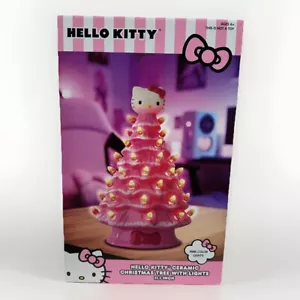 Hello Kitty Ceramic Pink Christmas Tree With Lights NEW with Light Cute - Picture 1 of 2