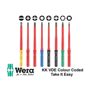 Wera KK VDE Colour Coded Interchangeable Screwdriver Blades, PH PZ SL TX SQ Hex - Picture 1 of 48