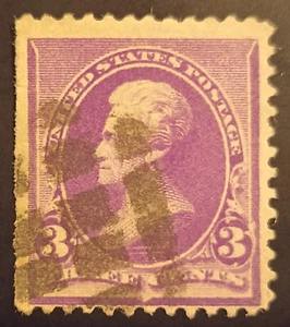1890 USA Scott #221 Stamp Andrew Jackson 3 cent  Purple Lot 348 - Picture 1 of 2