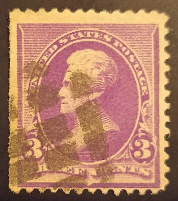 1890 USA Scott #221 Stamp Andrew Jackson 3 cent  Purple Lot 348 - Image 1 of 2