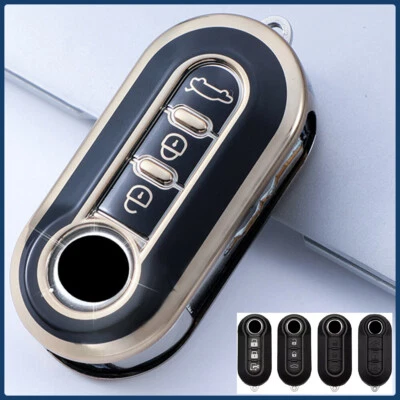 Soft TPU Remote Car Key Fob Cove For Fiat Abarth 500 500L Ducato Panda Punto  - Image 1 of 4