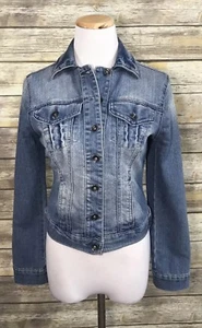 Paris Blues Jean Denim Women’s Button Cropped Jacket Sz Small - Picture 1 of 5