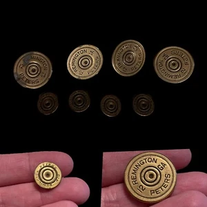 Lot Of 8 Vintage Remington Express buttons brass shank 20 GA 4 Larg 4 Small - Picture 1 of 5