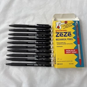 (10) Sanford ZeZe .5mm Lead Pencil Black Grip Japan 64589 Partial Box 2001 - Picture 1 of 5