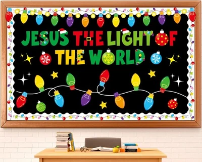 Christmas Bulletin Board Decorations Christian Jesus The Light of The World P... - Image 1 of 4