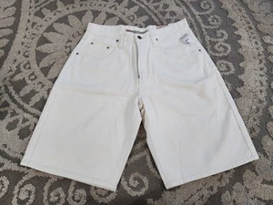 VINTAGE Unionbay Shorts Mens 33 White Denim Chino Light Jean Skater Baggy 90s - Picture 1 of 6