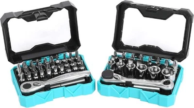 56-Piece 1/4" Mini Ratchet Wrench and Screwdriver Bit Set - Image 1 of 4