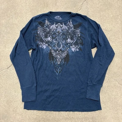 Camisa Y2K Dikotomy Mall Gótica Manga Larga Cyber Grunge Azul Patinador Años 2000 Talla L Foto 1 de 4