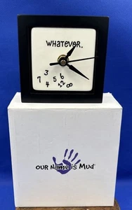 Quadratische Whatever Scrambled Numbers Wanduhr By Our Name is Mud, funktioniert - Bild 1 von 9
