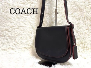 Coach Saddle 23 Shoulder Bag 20115 Saddle Bag Black Leather Excellent Condition - Picture 1 of 14