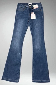 Happily Grey Low Rise Bootcut Jeans 0/24 Waist 24 Inseam 31 Y2K Style NWT - Picture 1 of 5