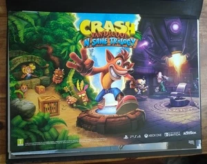 Crash Bandicoot N. Sane Trilogy Exclusive Promo Poster Double Sided Very Rare - Picture 1 of 5
