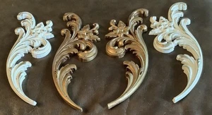 Vintage ?Homco Set Decorazione Parete Floreale (4) Crema Oro Plastica Boho (132ia) - Foto 1 di 6