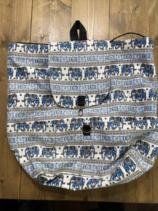 zaino con motivo elefante blu e bianco - Foto 1 di 4