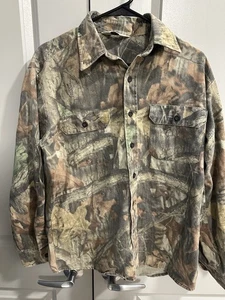 Vintage Walls L Shirt Mens Advantage Camo Button Up Canvas Heavyweight Hunting - Picture 1 of 4