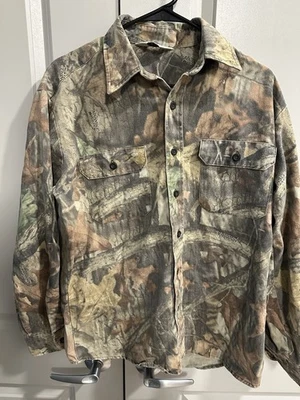 Vintage Walls L Shirt Mens Advantage Camo Button Up Canvas Heavyweight Hunting - Image 1 of 4
