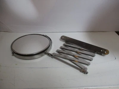 Stainless 7" Mirror Extendable Magnifying Makeup Shaving Retractable Wall Mount - Image 1 of 4