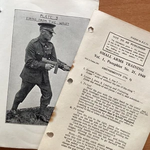 WW2 BRITISH ARMY FIREARMS HISTORY PAMPHLET #21, THOMPSON SMG, 1940 + AMENDMENTS - Picture 1 of 10