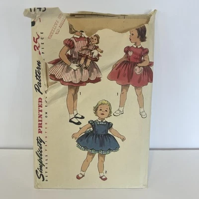 Vintage Simplicity 1745 Girls Dress Pinafore Sewing Pattern Size 1 Sweet Sue - Image 1 of 4